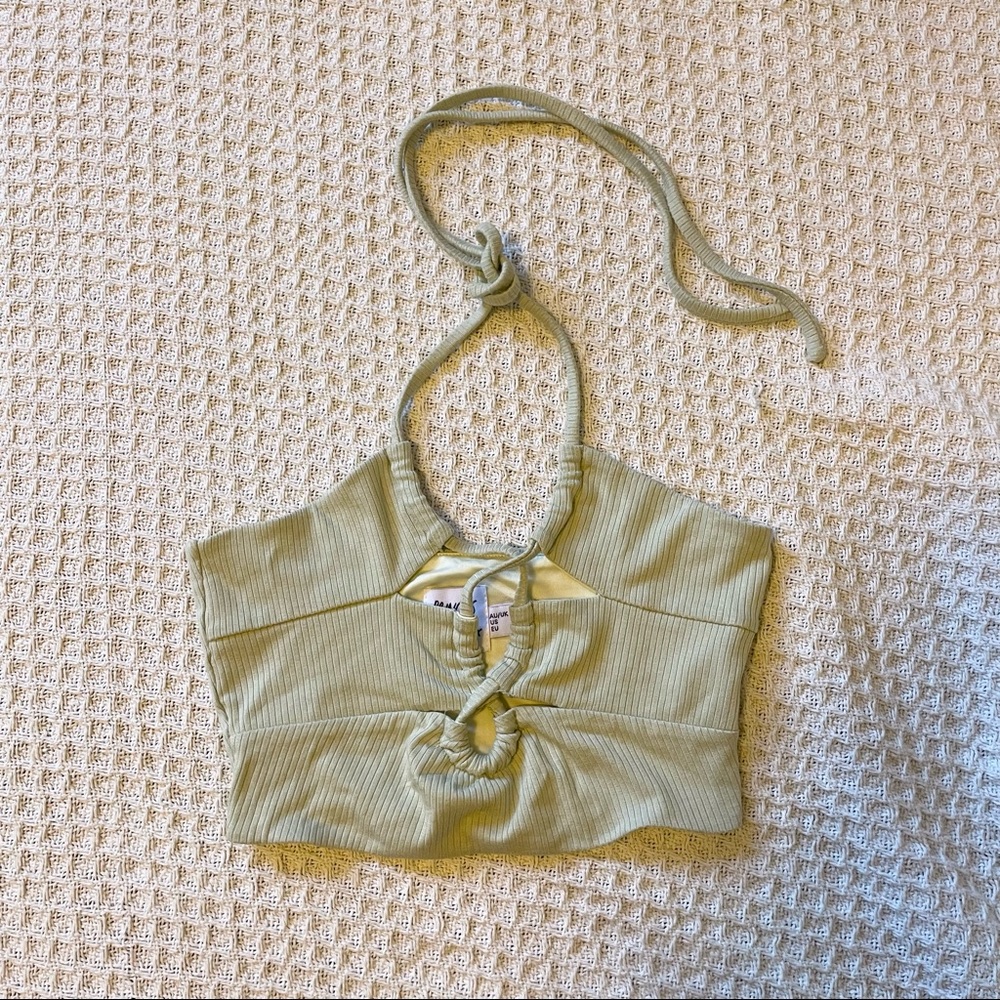 Halter cropped top from Princess Polly in beige/slightly green (size US 0)